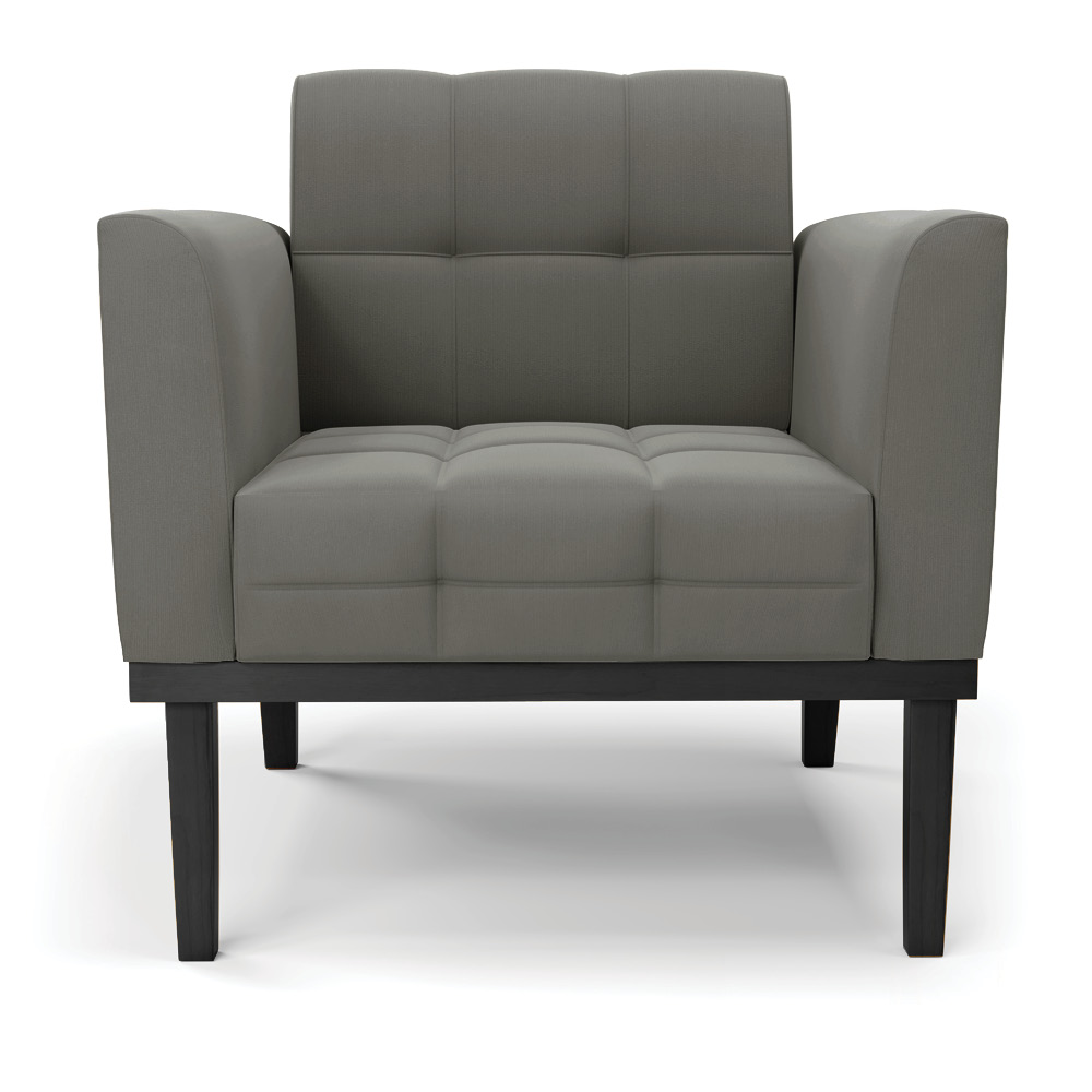 Kit 2 Poltronas Decorativas Karen Pés Fixo em Madeira Preto Suede Grafite G19 - Gran Belo