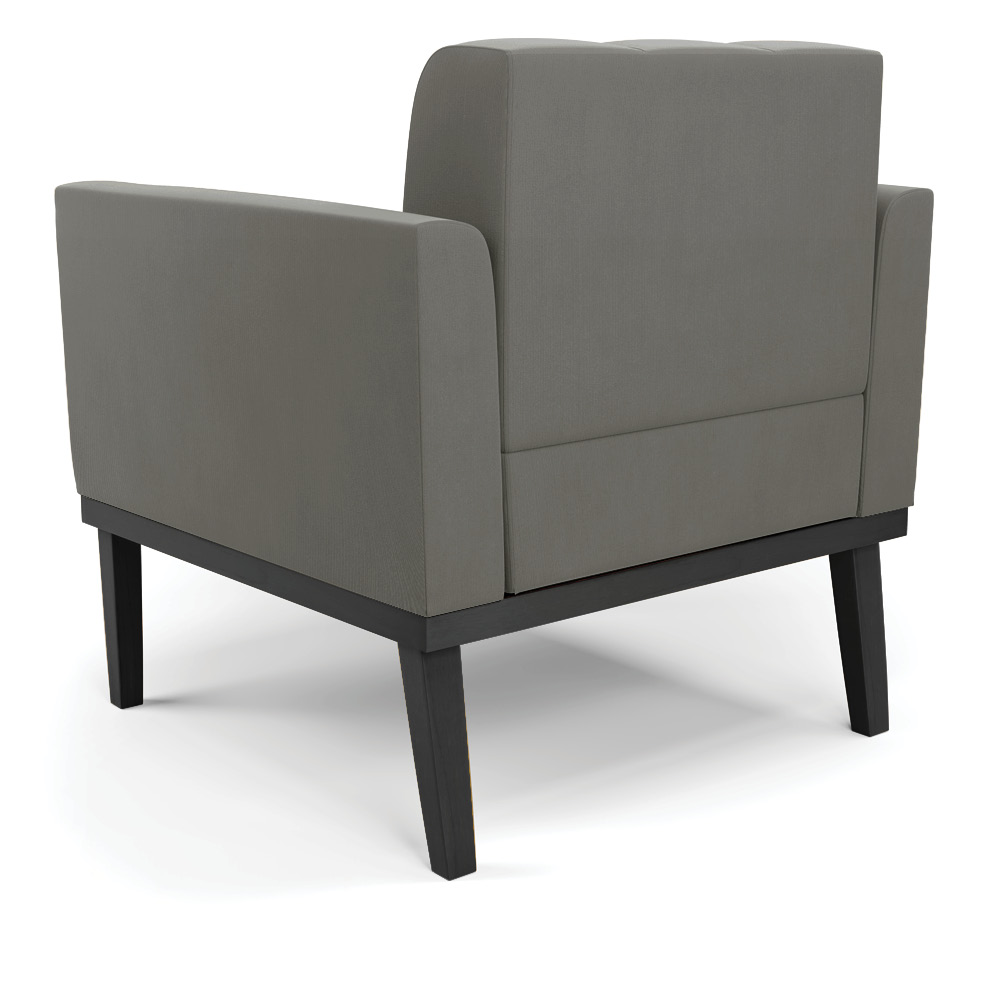 Kit 2 Poltronas Decorativas Karen Pés Fixo em Madeira Preto Suede Grafite G19 - Gran Belo