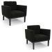 Kit 2 Poltronas Decorativas Karen Pés Fixo em Madeira Preto Suede Preto G19 - Gran Belo