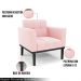 Kit 2 Poltronas Decorativas Karen Pés Fixo em Madeira Preto Suede Rosa Bebê G19 - Gran Belo