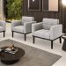 Kit 2 Poltronas Decorativas Karen Pés Fixo em Madeira Preto Veludo Cinza G19 - Gran Belo