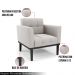 Kit 2 Poltronas Decorativas Karen Pés Fixo em Madeira Preto Veludo Cinza G19 - Gran Belo