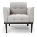 Kit 2 Poltronas Decorativas Karen Pés Fixo em Madeira Preto Veludo Cinza G19 - Gran Belo