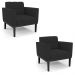 Kit 2 Poltronas Decorativas Karen Pés Fixo em Madeira Preto Veludo Preto G19 - Gran Belo