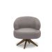 Kit 2 Poltronas Decorativas Katy Sala de Estar Base Giratória em Madeira Couro Avelã G88 - Gran Belo