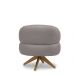 Kit 2 Poltronas Decorativas Katy Sala de Estar Base Giratória em Madeira Couro Avelã G88 - Gran Belo