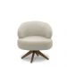 Kit 2 Poltronas Decorativas Katy Sala de Estar Base Giratória em Madeira Couro Bege G88 - Gran Belo