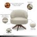 Kit 2 Poltronas Decorativas Katy Sala de Estar Base Giratória em Madeira Couro Bege G88 - Gran Belo