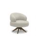 Kit 2 Poltronas Decorativas Katy Sala de Estar Base Giratória em Madeira Couro Bege G88 - Gran Belo