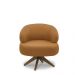 Kit 2 Poltronas Decorativas Katy Sala de Estar Base Giratória em Madeira Couro Caramelo G88 - Gran Belo