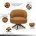 Kit 2 Poltronas Decorativas Katy Sala de Estar Base Giratória em Madeira Couro Caramelo G88 - Gran Belo