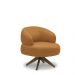 Kit 2 Poltronas Decorativas Katy Sala de Estar Base Giratória em Madeira Couro Caramelo G88 - Gran Belo
