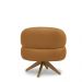 Kit 2 Poltronas Decorativas Katy Sala de Estar Base Giratória em Madeira Couro Caramelo G88 - Gran Belo