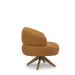 Kit 2 Poltronas Decorativas Katy Sala de Estar Base Giratória em Madeira Couro Caramelo G88 - Gran Belo