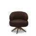 Kit 2 Poltronas Decorativas Katy Sala de Estar Base Giratória em Madeira Couro Marrom Chocolate G88 - Gran Belo