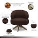 Kit 2 Poltronas Decorativas Katy Sala de Estar Base Giratória em Madeira Couro Marrom Chocolate G88 - Gran Belo
