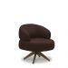 Kit 2 Poltronas Decorativas Katy Sala de Estar Base Giratória em Madeira Couro Marrom Chocolate G88 - Gran Belo