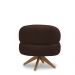 Kit 2 Poltronas Decorativas Katy Sala de Estar Base Giratória em Madeira Couro Marrom Chocolate G88 - Gran Belo