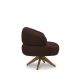 Kit 2 Poltronas Decorativas Katy Sala de Estar Base Giratória em Madeira Couro Marrom Chocolate G88 - Gran Belo