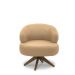 Kit 2 Poltronas Decorativas Katy Sala de Estar Base Giratória em Madeira Couro Nude G88 - Gran Belo