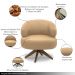 Kit 2 Poltronas Decorativas Katy Sala de Estar Base Giratória em Madeira Couro Nude G88 - Gran Belo