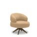 Kit 2 Poltronas Decorativas Katy Sala de Estar Base Giratória em Madeira Couro Nude G88 - Gran Belo