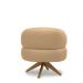 Kit 2 Poltronas Decorativas Katy Sala de Estar Base Giratória em Madeira Couro Nude G88 - Gran Belo