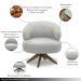 Kit 2 Poltronas Decorativas Katy Sala de Estar Base Giratória em Madeira Couro Off White G88 - Gran Belo