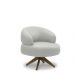 Kit 2 Poltronas Decorativas Katy Sala de Estar Base Giratória em Madeira Couro Off White G88 - Gran Belo
