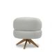 Kit 2 Poltronas Decorativas Katy Sala de Estar Base Giratória em Madeira Couro Off White G88 - Gran Belo