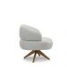 Kit 2 Poltronas Decorativas Katy Sala de Estar Base Giratória em Madeira Couro Off White G88 - Gran Belo