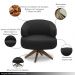 Kit 2 Poltronas Decorativas Katy Sala de Estar Base Giratória em Madeira Couro Preto G88 - Gran Belo