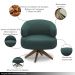 Kit 2 Poltronas Decorativas Katy Sala de Estar Base Giratória em Madeira Couro Verde Musgo G88 - Gran Belo