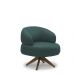 Kit 2 Poltronas Decorativas Katy Sala de Estar Base Giratória em Madeira Couro Verde Musgo G88 - Gran Belo