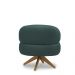 Kit 2 Poltronas Decorativas Katy Sala de Estar Base Giratória em Madeira Couro Verde Musgo G88 - Gran Belo