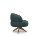 Kit 2 Poltronas Decorativas Katy Sala de Estar Base Giratória em Madeira Couro Verde Musgo G88 - Gran Belo