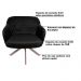 Kit 2 Poltronas Decorativas Kitana Pés Champagne Giratório Veludo Preto G15 - Gran Belo