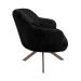 Kit 2 Poltronas Decorativas Kitana Pés Champagne Giratório Veludo Preto G15 - Gran Belo
