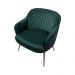 Kit 2 Poltronas Decorativas Kitana Pés Champagne Palito Veludo Verde G15 - Gran Belo