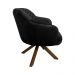 Kit 2 Poltronas Decorativas Kitana Pés Madeira Giratório Veludo Preto G15 - Gran Belo