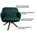 Kit 2 Poltronas Decorativas Kitana Pés Madeira Giratório Veludo Verde G15 - Gran Belo