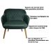 Kit 2 Poltronas Decorativas Kitana Pés Madeira Palito Veludo Verde G15 - Gran Belo