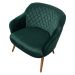 Kit 2 Poltronas Decorativas Kitana Pés Madeira Palito Veludo Verde G15 - Gran Belo