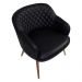 Kit 2 Poltronas Decorativas Kitana Pés Palito PU Sintético Preto G15 - Gran Belo