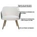 Kit 2 Poltronas Decorativas Kitana Pés Palito PU Sintético/Linho Cinza/Branco G15 - Gran Belo