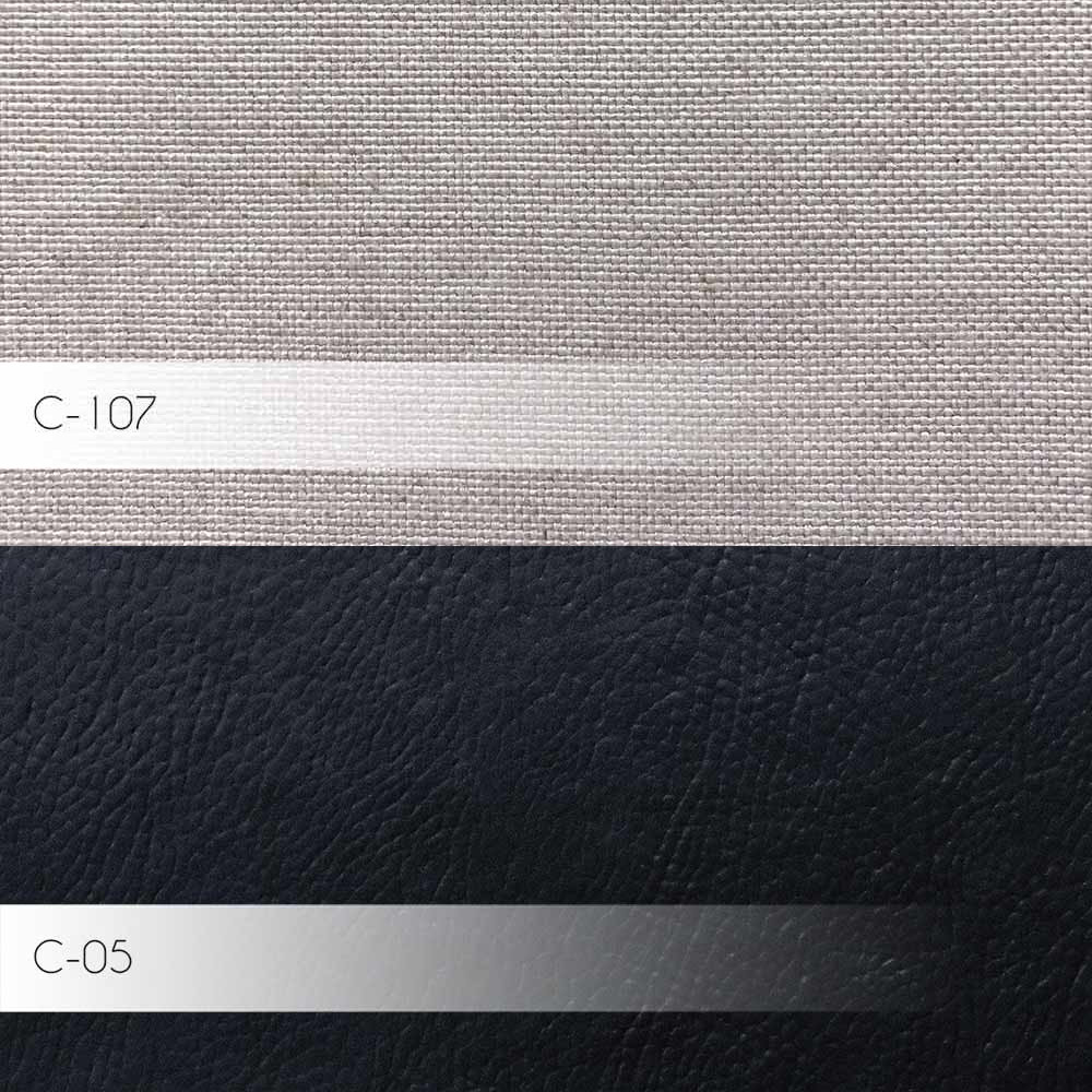 Kit 2 Poltronas Decorativas Kitana Pés Palito PU Sintético/Linho Preto/Areia G15 - Gran Belo