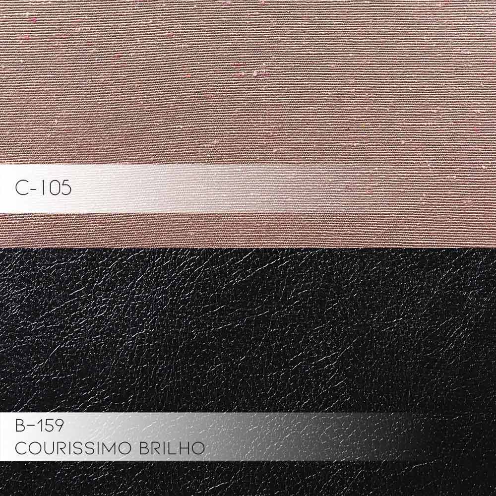 Kit 2 Poltronas Decorativas Kitana Pés Palito PU Sintético/Linho Preto/Rosa G15 - Gran Belo