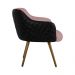 Kit 2 Poltronas Decorativas Kitana Pés Palito PU Sintético/Linho Preto/Rosa G15 - Gran Belo