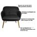 Kit 2 Poltronas Decorativas Kitana Pés Palito Veludo Preto G15 - Gran Belo