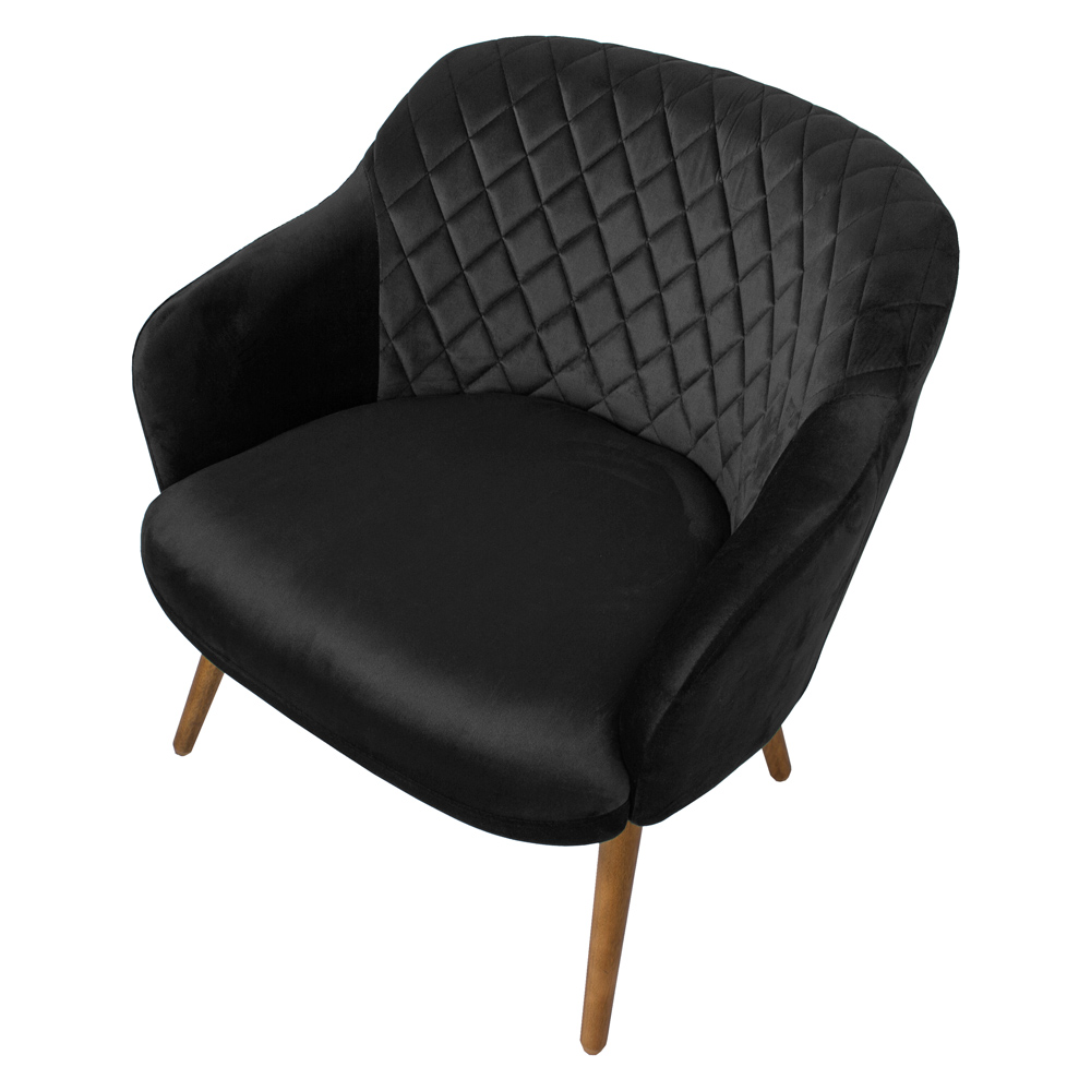 Kit 2 Poltronas Decorativas Kitana Pés Palito Veludo Preto G15 - Gran Belo